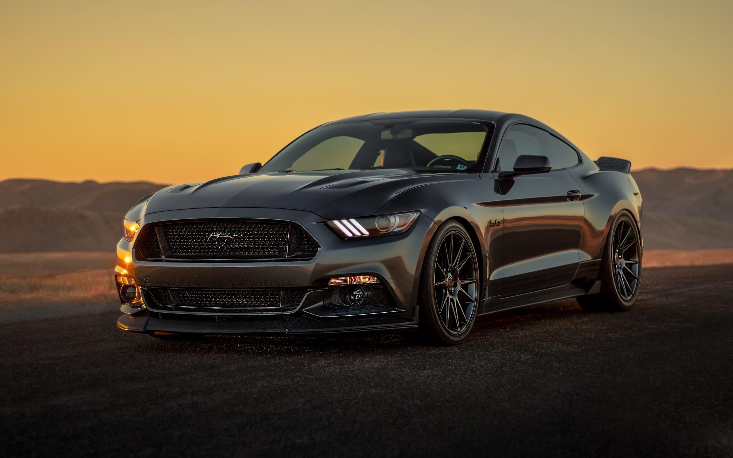 Ford Mustang on an open road